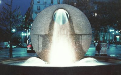 Sculpture fontaine Paris Jussieu. La Bouche de la Vérité 1993