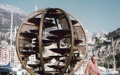 Sculpture fontaine Fontvieille Monaco. La sphère creuse – 1986